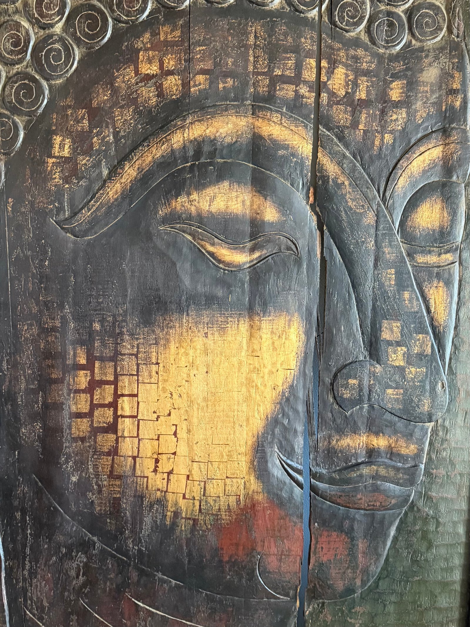 Antique Buddha panel — the piece that inspired Kensho Gold